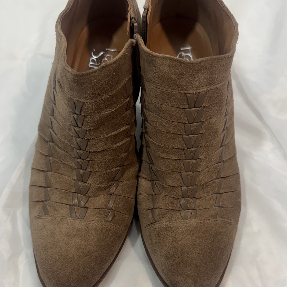 Franco Sarto Brown Suede Ankle Booties